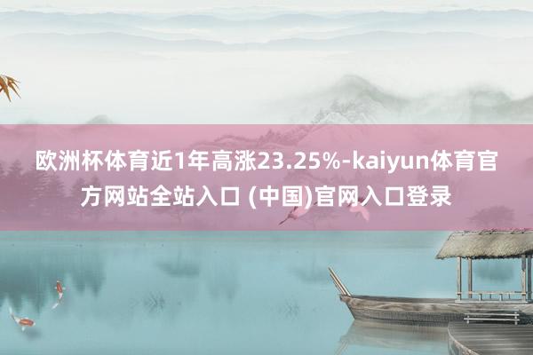欧洲杯体育近1年高涨23.25%-kaiyun体育官方网站全站入口 (中国)官网入口登录