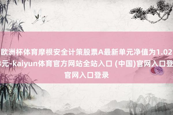 欧洲杯体育摩根安全计策股票A最新单元净值为1.0233元-kaiyun体育官方网站全站入口 (中国)官网入口登录